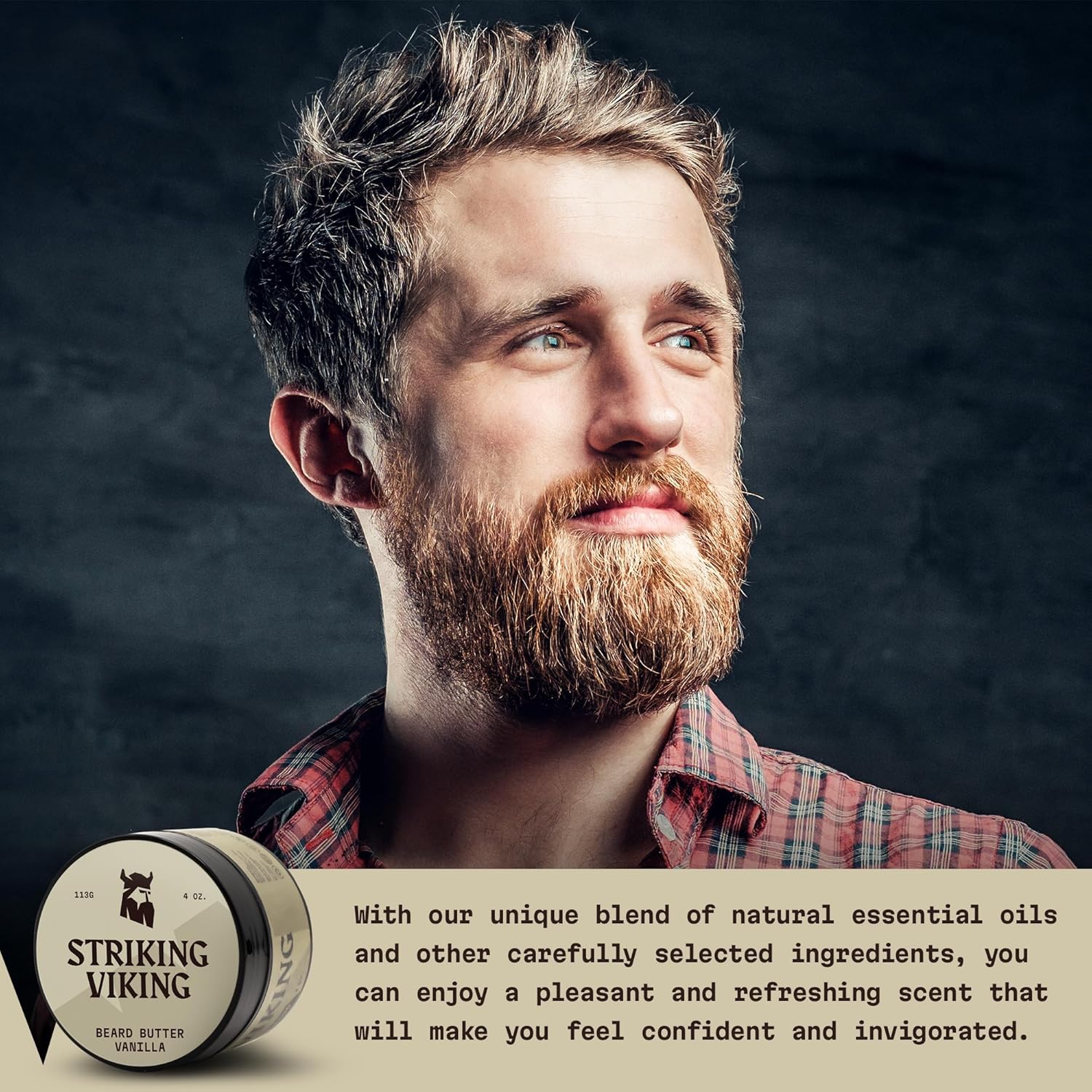 Striking Vikings Beard Folding Wooden Comb & Beard Butter Vanilla Scent 4oz