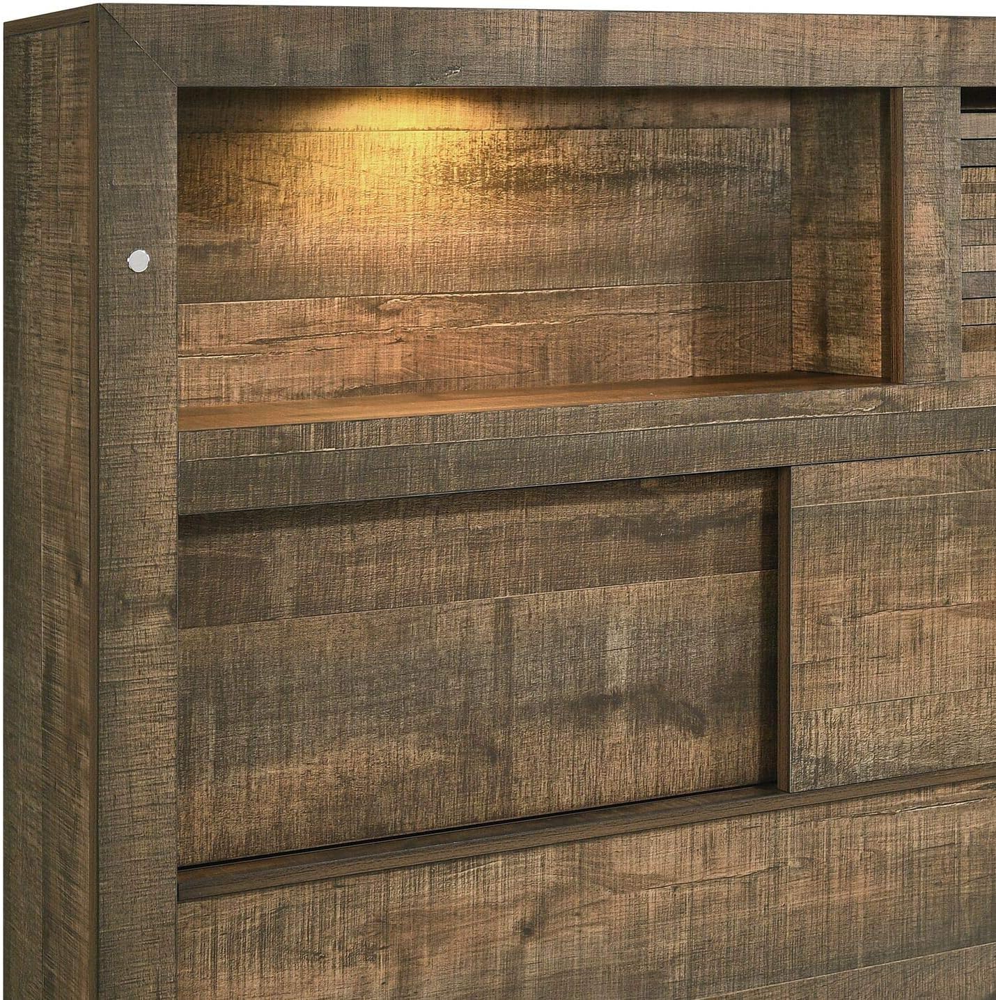 Picket House Furnishings Beckett King Bookcase Panel 6PC Bedroom Set with Bluetooth