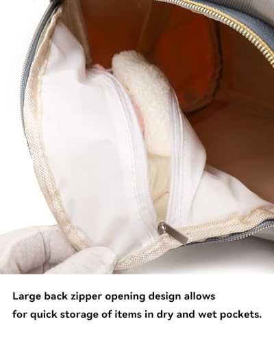 Diaper Bag Backpack, Waterproof Travel Backpack with 3 Insulated Pockets and a Wet Pocket and Stroller Straps (Black)