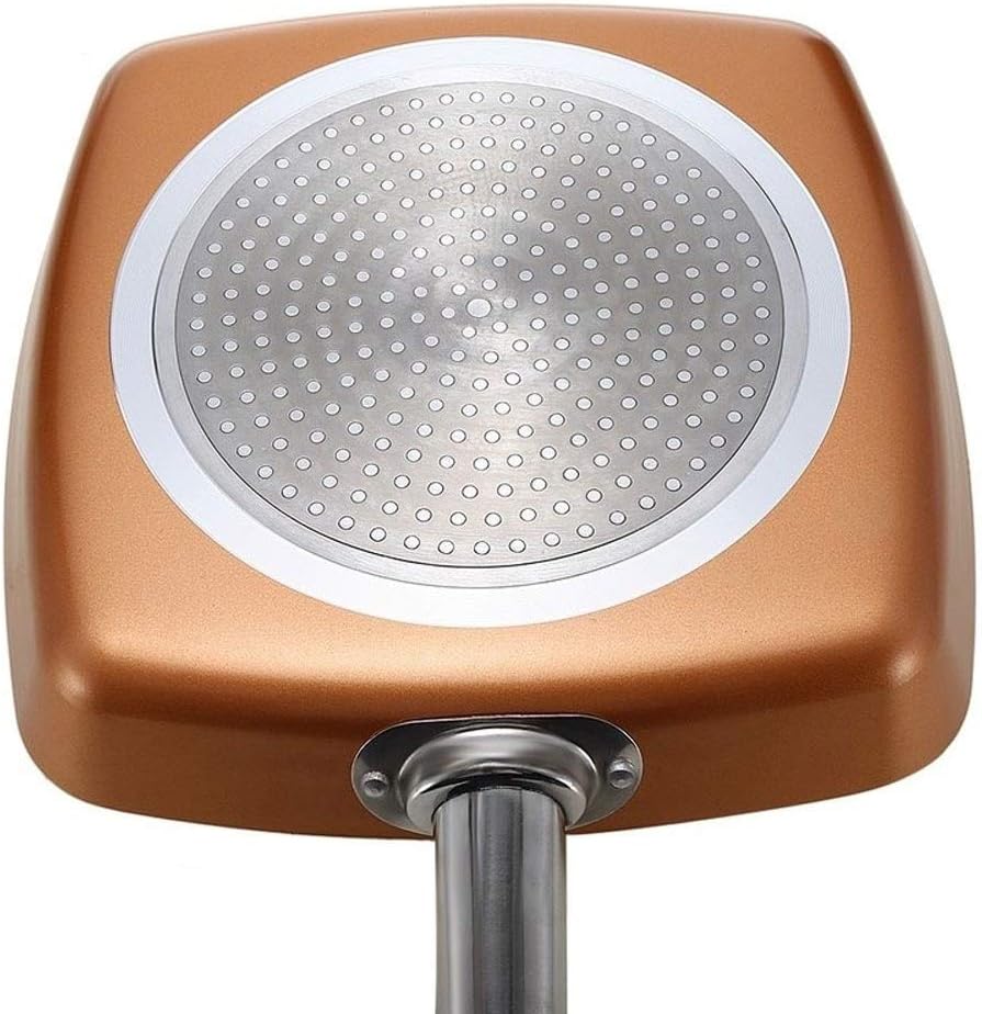 SURLAZ Pan Non-Stick Copper Square Frying Pan Skillet with Ceramic Coating Oven Dishwasher Safe Cooking pots and Pans