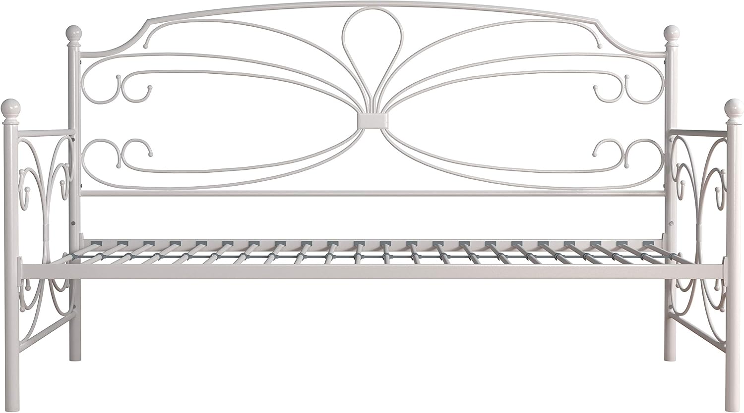 Hillsdale, Anslee Whimsical Scroll Metal Complete Twin Daybed with Trundle, White