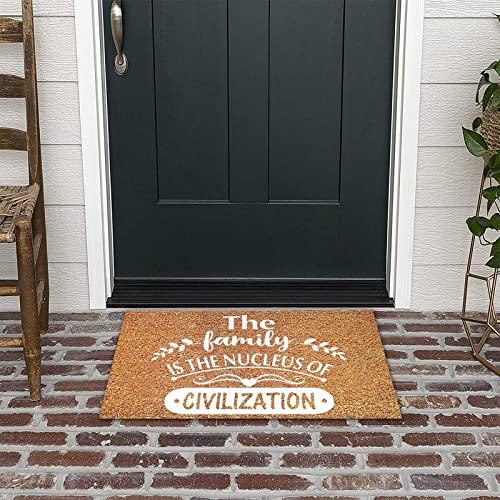 My Family is My Strength and My Weakness Doormat Kitchen Mat Coconut Coir Captures Dirt Cursive Backing Easy to Maintain Housewarming Gift 16x24in
