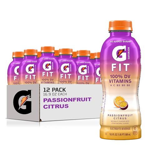 Gatorade Fit Electrolyte Beverage, Healthy Real Hydration, Watermelon Strawberry, 16.9.oz Bottles (12 Pack)
