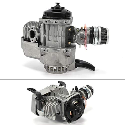 DNYSYSJ 49CC Motorcycle Engine Motor Kit, 2-Stroke Mini Dirt Bike ATV Performance Engine Pull Start Chain T8F Sprocket 14 Teeth For Pocket Bicycle Mini Dirt Bike ATV or Scooter TOP