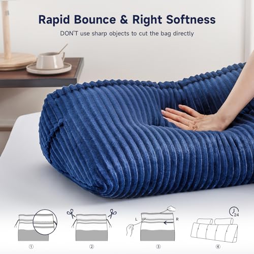 Queen Triangular Headboard Pillow, Queen Size Wedge Headboard Pillow with 2 Roll Pillows, Queen Bed Reading Pillows Large Backrest Wedge Pillow (Grey, Queen: 60”x20”x8”)