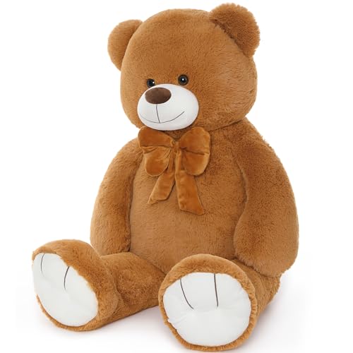 Tezituor Giant Teddy Bear Valentines Day, 4 Feet Soft Big Stuffed Animal Life Size 47 Inch Plush Bear Toy Valentine's Christmas Birthday Gift for Girlfriend Kids,Pink