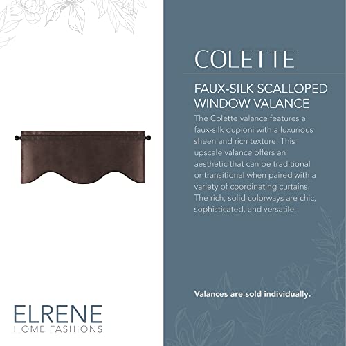 Elrene Home Fashions Colette Faux-Silk Side Door Window Panel, 28 in x 72 in (Side Door Panel), Mineral
