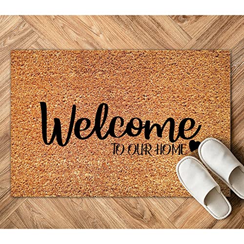 Welcome to My She Shed Coir Doormat Family Quote Door Mats Farmhouse Natural Fibers Non Slip Front Door Mat for Outside Porch Entrance Farmhouse New Home Gift 16x24in