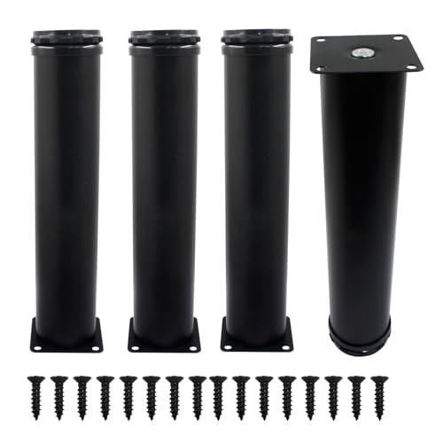 4 Pack 2 Inch Stainless Steel Furniture Legs, White Adjustable Cabinet Legs Round Kitchen Feet Metal Replacement Legs for Sofa, Shelves, Table