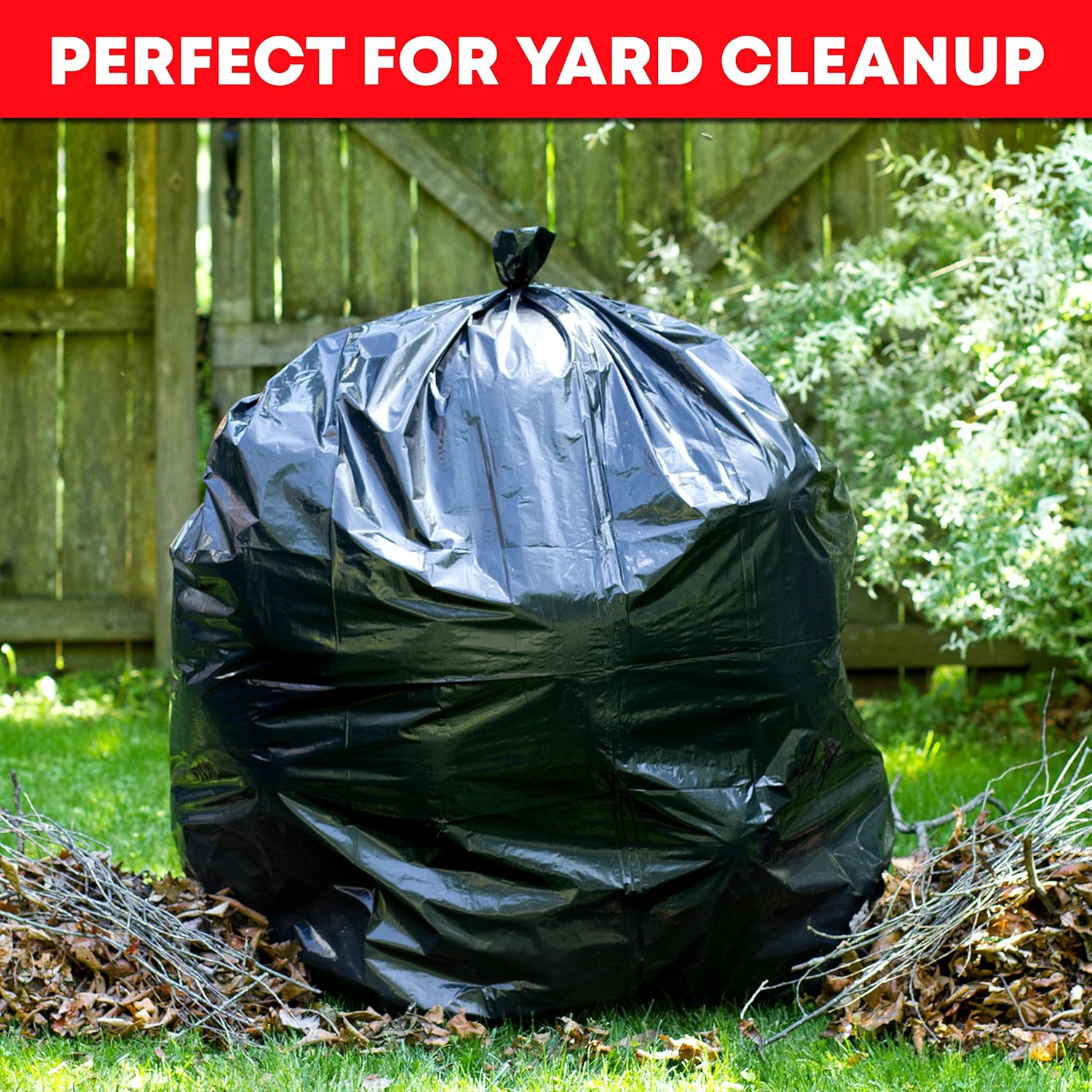 65 Gallon Trash Bags for Toter, (w/Ties) Extra Large Black Garbage Bags, 50