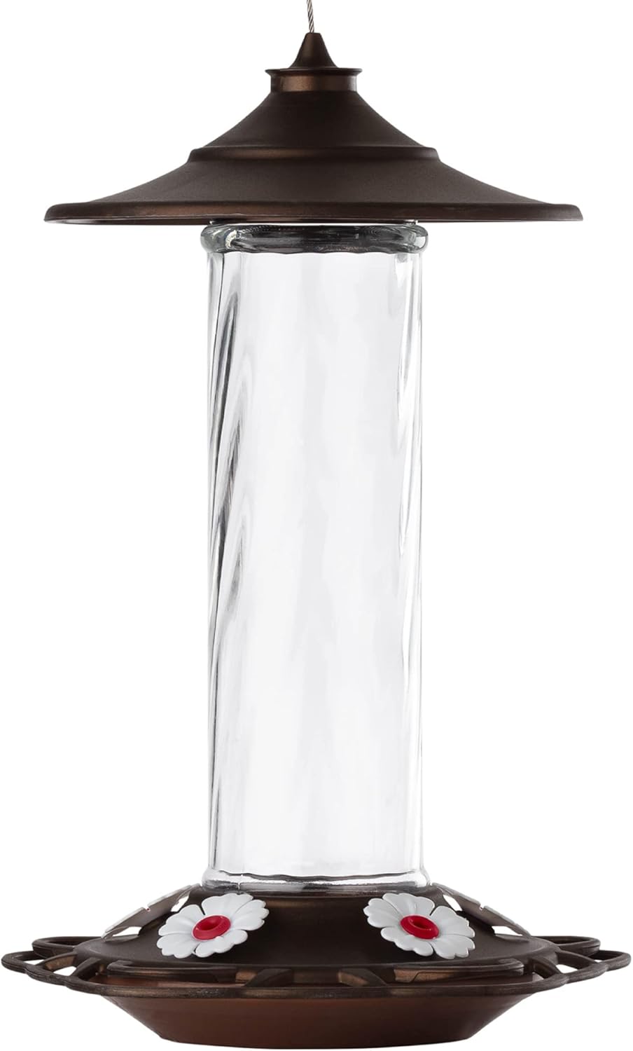 More Birds Bird Health+ Prestige Hummingbird Feeder, Copper and Glass Hummingbird Feeders for Outdoors, 5 Feeding Stations, 13 Ounces