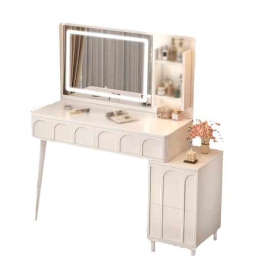 Vanity Desk Modern simple small apartment dressing table, bedroom bedside storage cabinet with mirror, integrated dressing table Bedroom Makeup Table