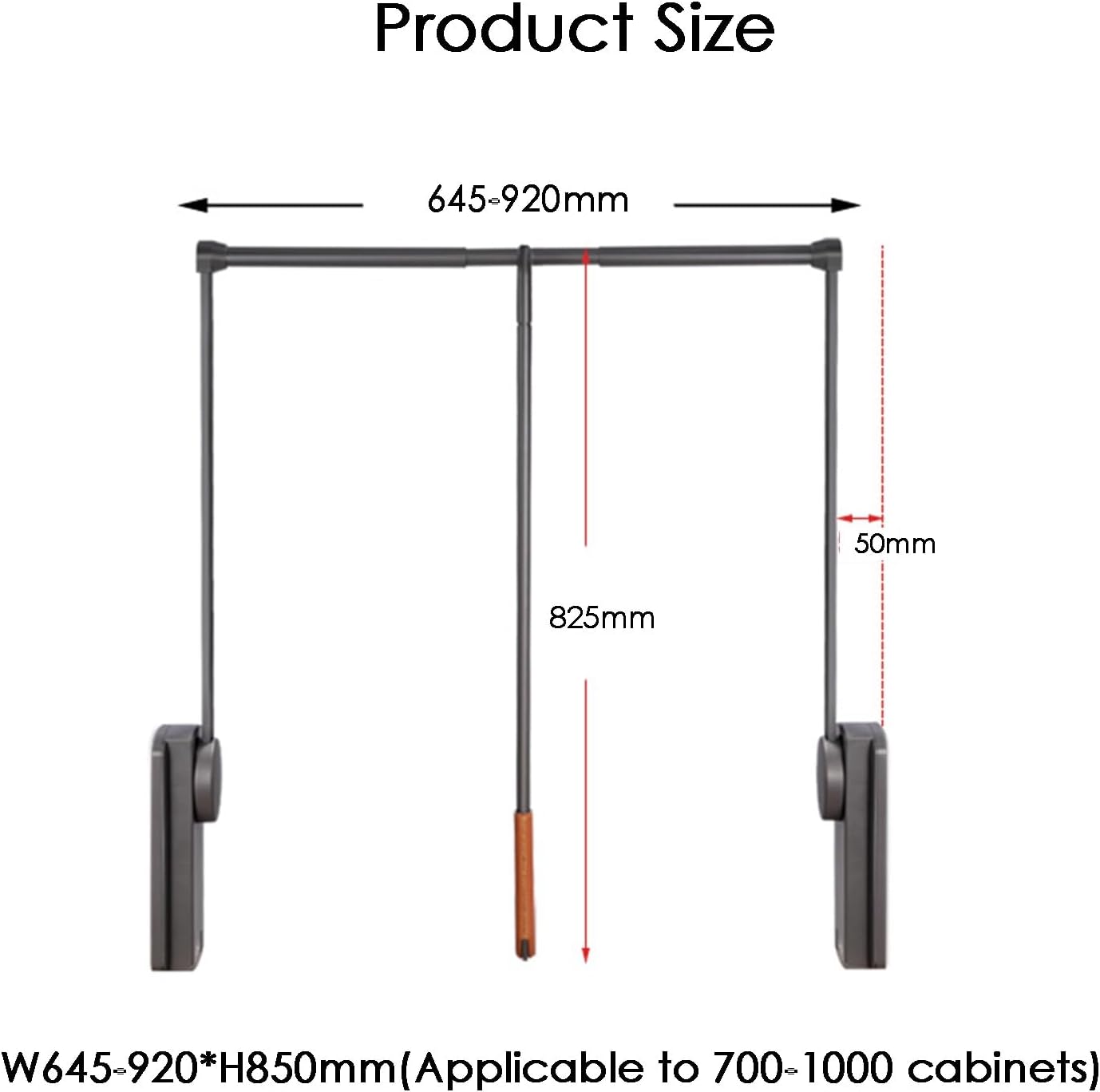 Pull Down Closet Rod,Adjustable Lift with Two-way Buffering Coat Hanger,Closet Clothing Storage Rack Space Saving,for Wardrobe Closet Cloakroom Cupboard