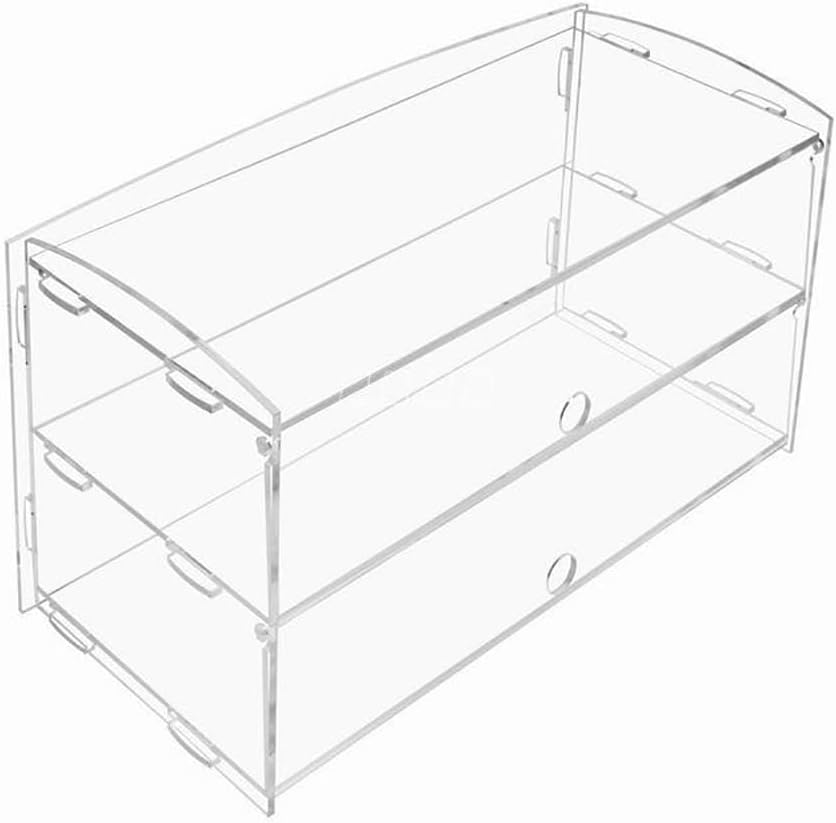 Acrylic Pastry Display Case, 2 Tray Commercial Countertop Bakery Display Case , 19.2x9x10.5 inch Acrylic Bread Display Box