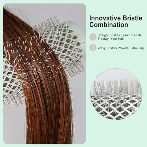 Professional Round Hair Brush for Blow Drying with Ceramic + Ionic, Round Brush for Blow Out with Innovative Bristle Combination Round Brush for Bangs, Blowout, Styling (1.69 in)
