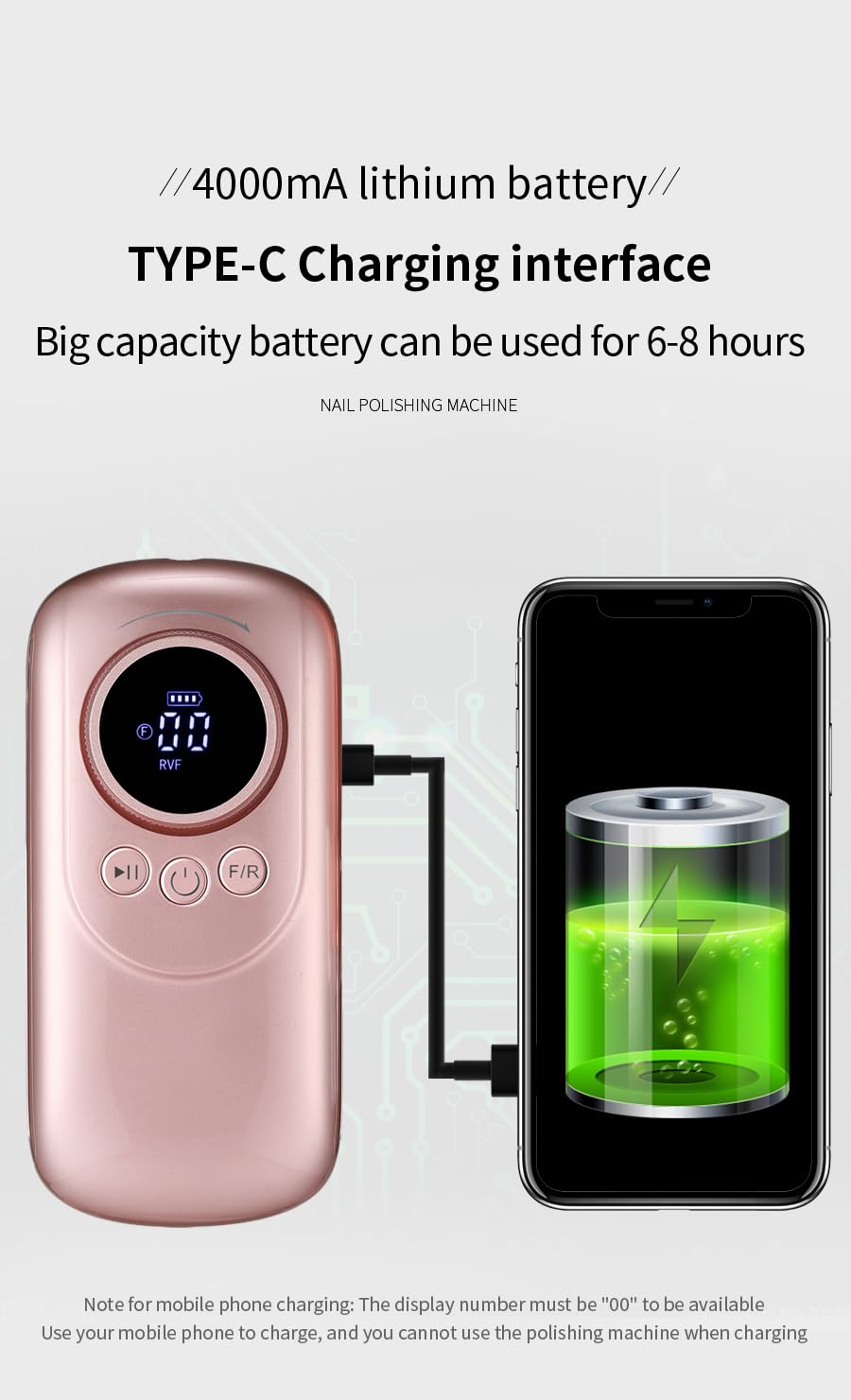 Rechargeable 35000 RPM Electric Nail Drill Machine,4000mAh Battery,Professional Electric Nail File Kit with 11 Nail Drill Bits for Manicure Pedicure,Acrylic Gel Nails,Nail Polishing (rose gold)