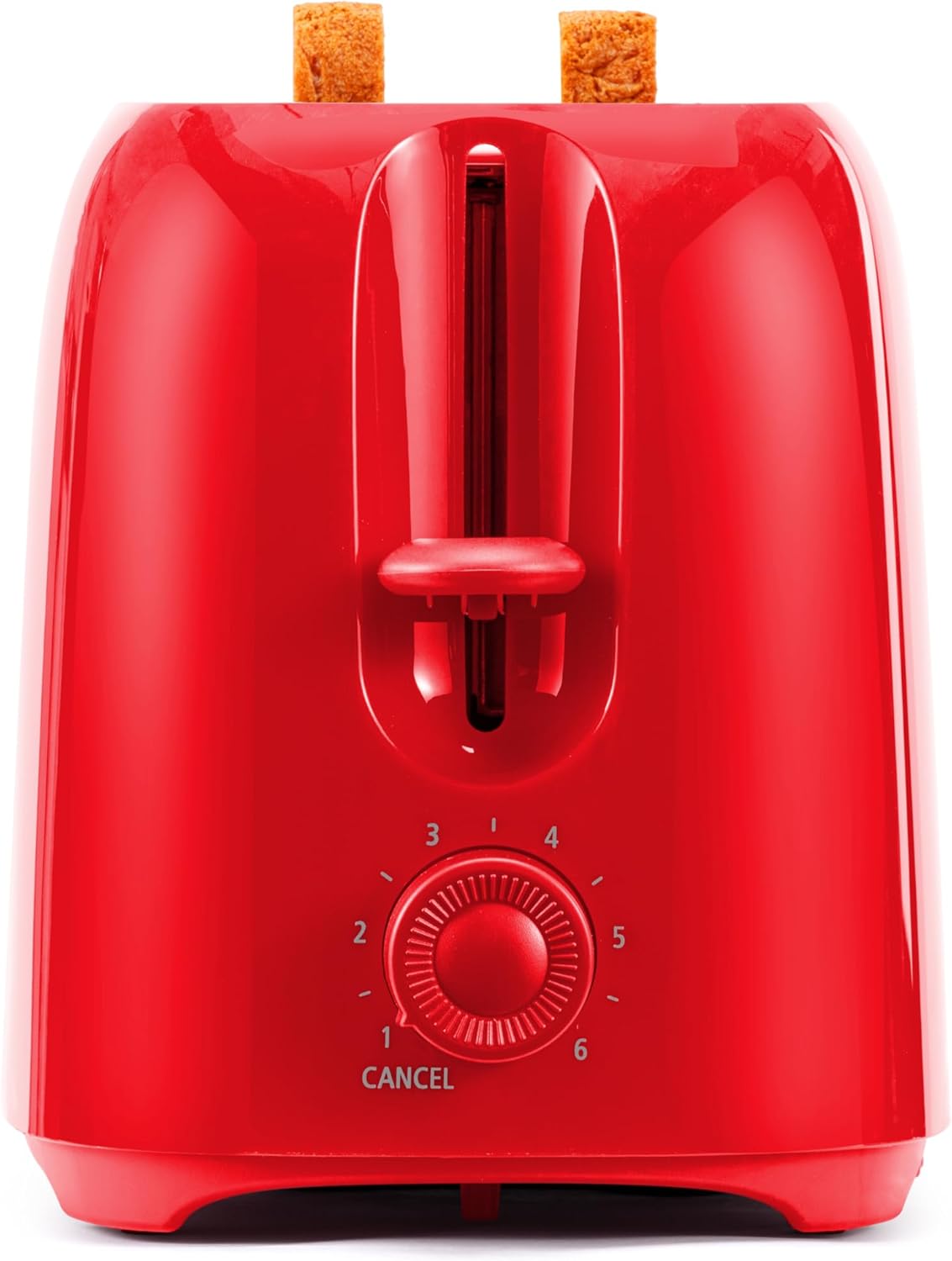 Holstein Housewares - 2-Slice Toaster with 6 Browning Control Settings - Great to Toast Bread, Bagels and Waffles (RED)