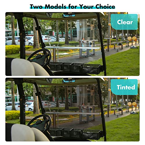 10L0L Golf Cart Windshield Compatible with Club Car Precedent G&E 2004-up Models, Foldable and Ultraviolet-proof, 37.5