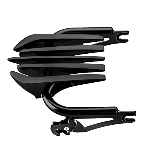 Invisible Style Two Up Luggage Rack Compatible with 2009-2024 Harley Touring Street Glide Road Glide Road King Electra Glide Black