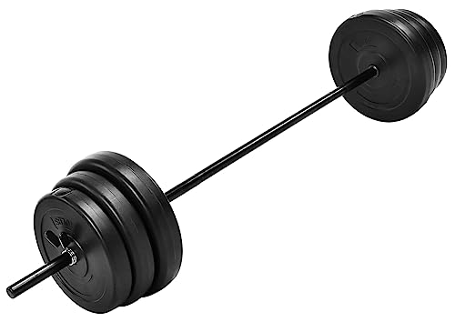 Signature Fitness 100-Pound Weight Set for Home Gym with Six Plates and Optional 1x 5FT Standard Barbell with Locks