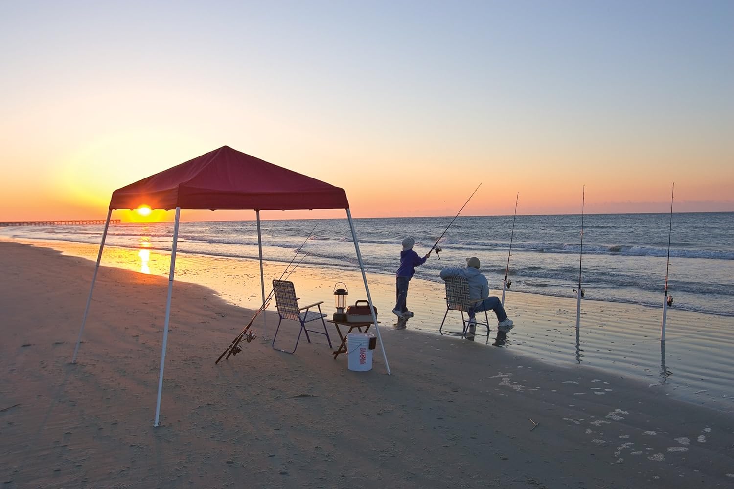 ShelterLogic 8x8 SL Pop-up Canopy, Red Cover, Carry Bag