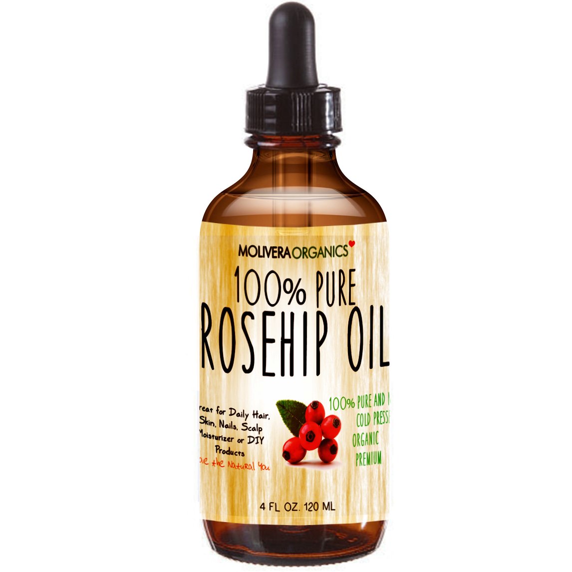 4oz Rosehip Oil for Radiant Skin - Cold Pressed Pure Rose Hip Seed Oil for Face & Body - Natural Moisturizer with Anti-Aging Benefits