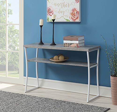 Convenience Concepts X-Calibur Console Table, Faux Birch / White Frame