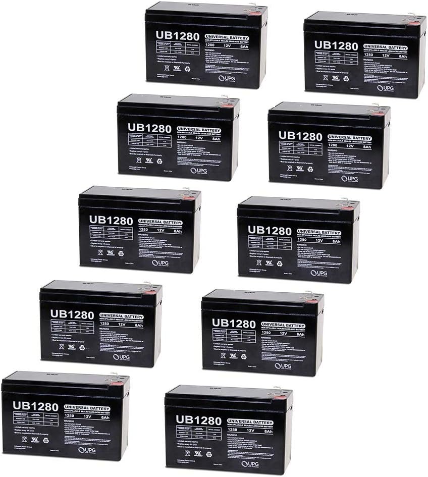 12V 8Ah APC Back-UPS ES BE725BB UPS Battery : Replacement - 10 Pack