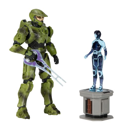 HALO Master Chief with Cortana Hologram - 12-Inch Articulated Master Chief Figure with Cortana Hologram Accessory