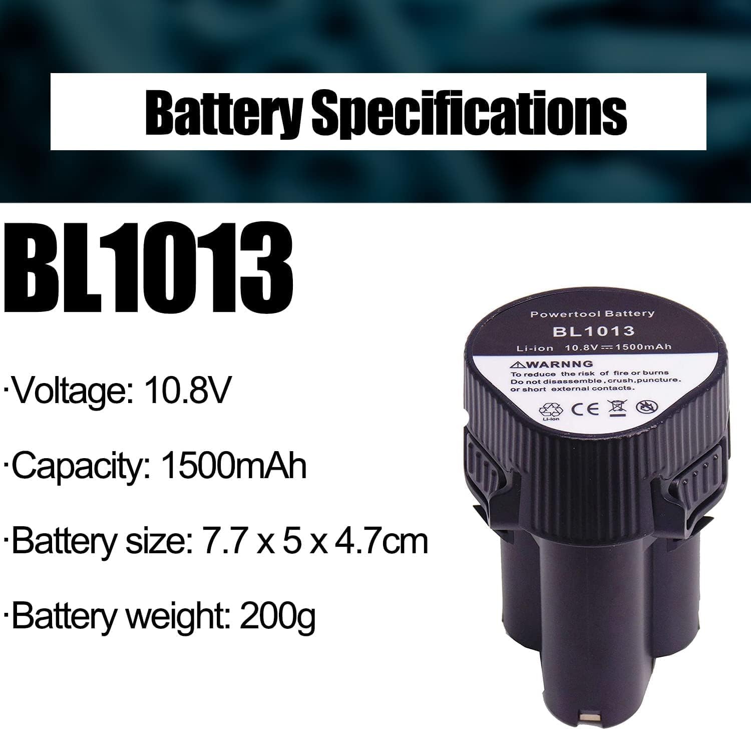 2X Battery BL1013 BL1014 194550-6 194551-4 10.8V 1.5Ah Replace for Makita 10.8V Battery DF030 JV100 TW100 DF330D MR051 HP330 HP330D HP330W HP330DWE