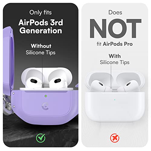 KeyBudz for AirPods 3rd Generation Case with Lock - Fully Waterproof AirPods 3 Case Cover with Keychain, Rugged Tough Protection, Hard Shell and Carabiner Clip for Easy Travel (Carbon Black)