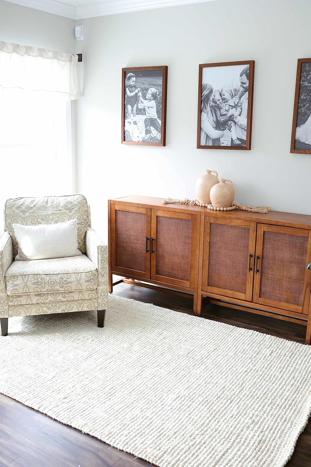 Hauteloom Ilana Jute Living Room, Bedroom Area Rug - Bone,Nutmeg,Sage - 8'6