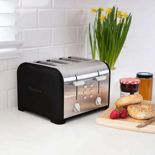 Kenmore 40604 4-Slice Toaster with Dual Controls in Red