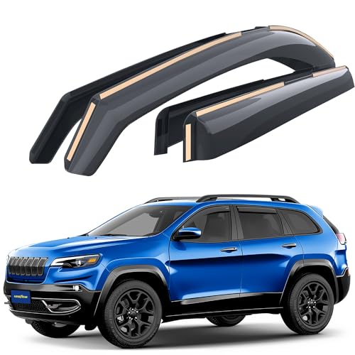 Goodyear shatterproof in-Channel Window Deflectors for Trucks Toyota Tacoma 2016-2023 Double Cab, Rain Guards, Window Visors, Vent Deflector, Truck Accessories, 4pcs - GY008025