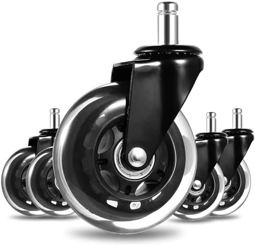 5pc Office Chair Replacement Caster Soft Rubber Wheels Gamer Chairs Swivel Castor Wheel Universal Roller for Furniture Household