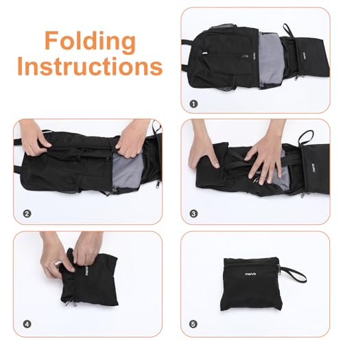 MOSISO 10L Lightweight Hiking Daypack Small Packable Travel Hiking Backpack, Foldable Shoulder Bag with Front Vertical Pocket, Black