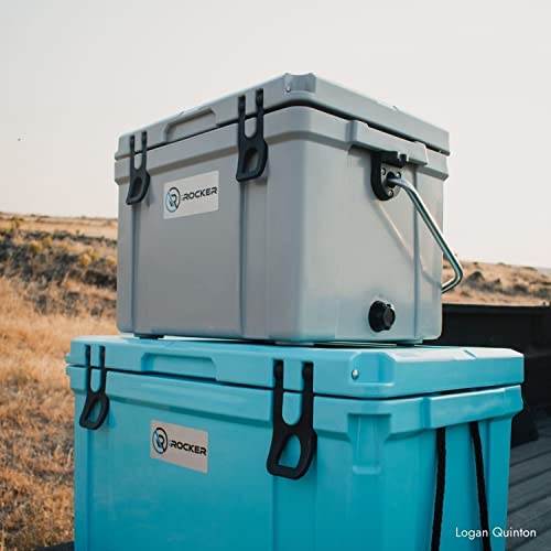 iROCKER 25L Roto-Molded Cooler, Heavy Duty Ice Box Equipped with Quick Drain Water Release Valve, 18