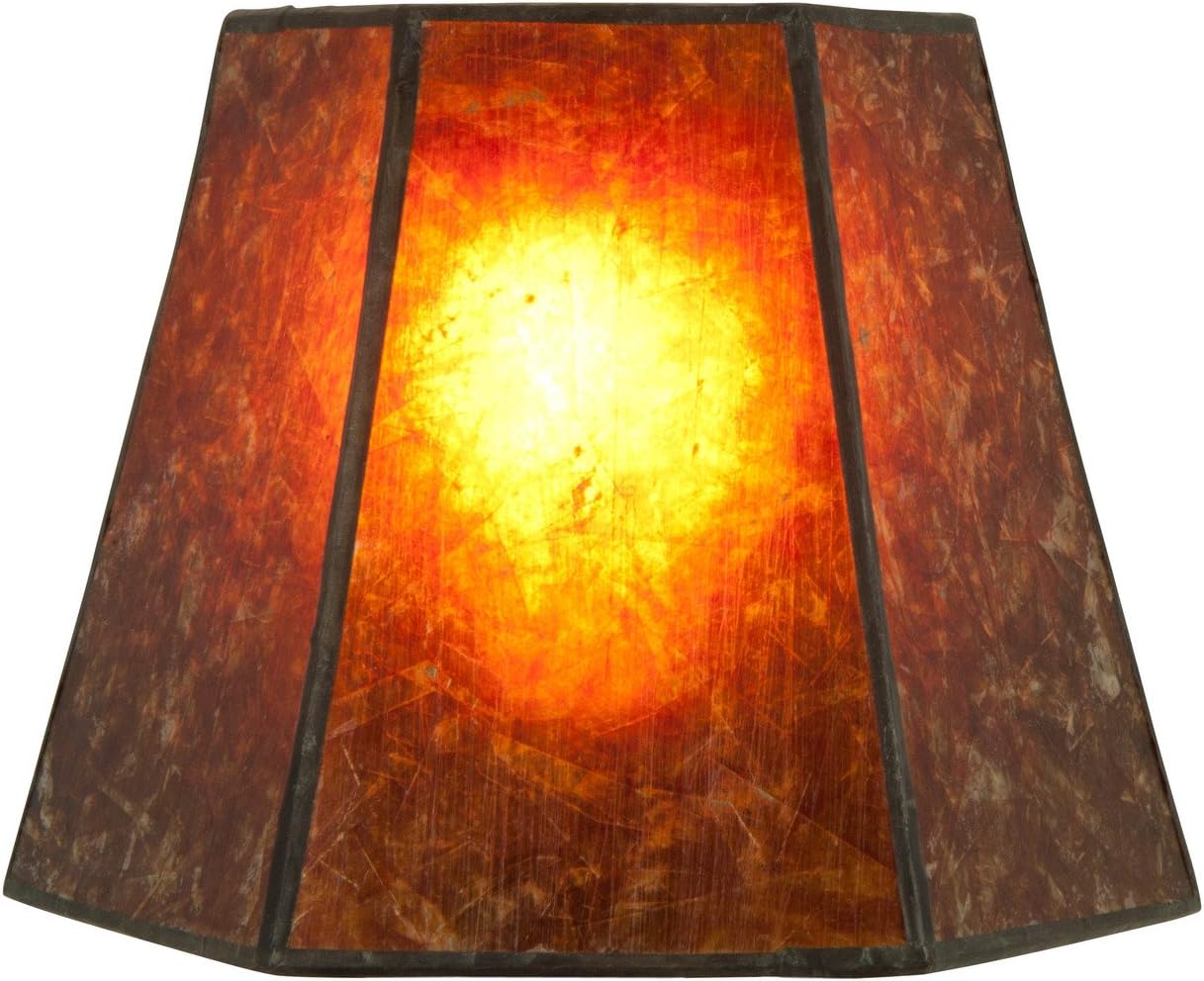 Amber Mica 12 Inch Hex Washer Fitter Lampshade 7x12x8
