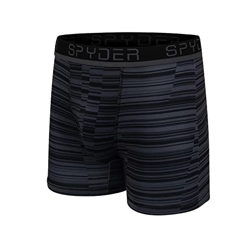 Spyder Mens Boxer Briefs 4 Pack Poly Spandex Performance Boxer Briefs Underwear