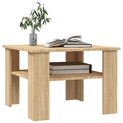 Coffee Table Square Coffee Table,Coffee tavle,Suitable for Lounge, Office, Living Room, Study, Apartment, Living Room, Bedroom,Sonoma Oak 23.6