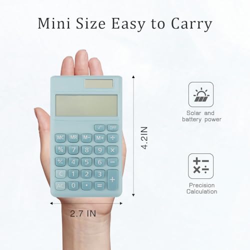 Pink Calculator,Small Calculator,Mini Calculator,Cute Calculator,Solar Calculator,Calculator for School,Basic Calculators for Students,Office Supplies,4 Function Calculator,Middle School Calculator