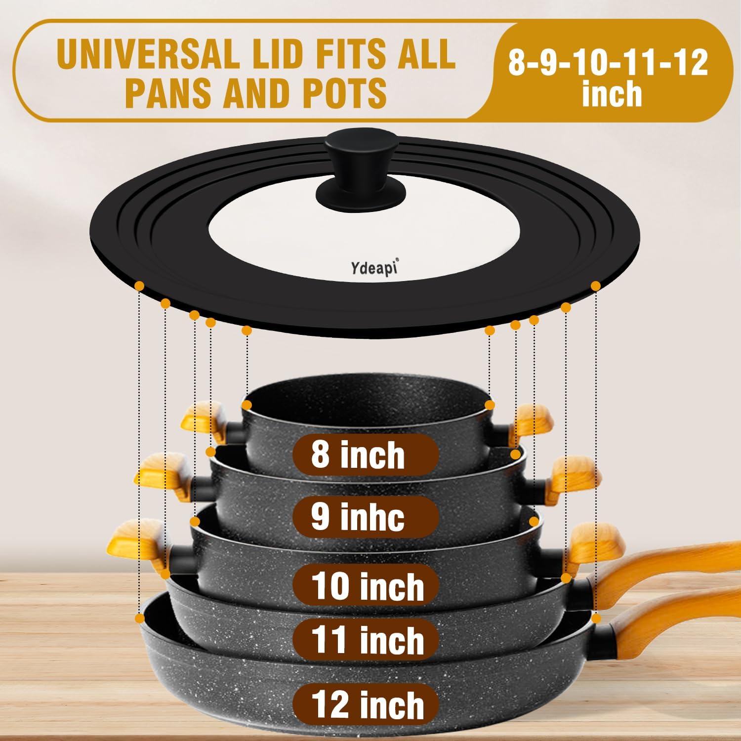 Universal Lids for Pots - Fits 5 Sizes 8