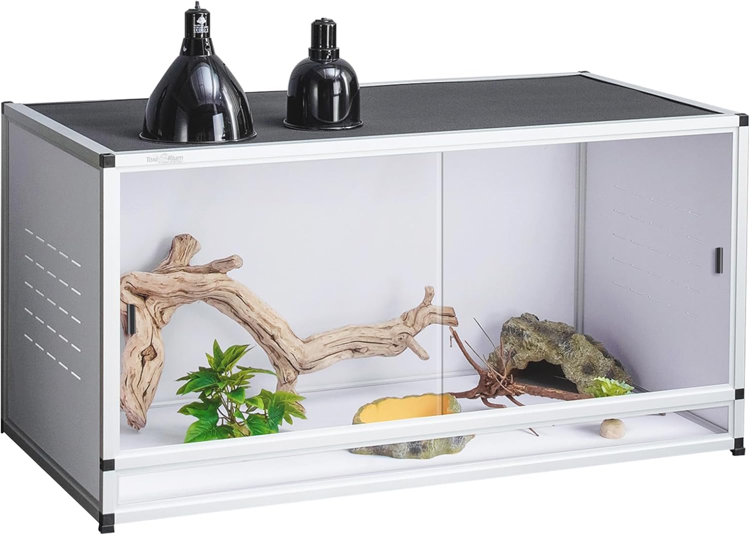 Reptile Terrarium 120 Gallon Large, PVC Enclosure Breeding Tank for Bearded Dragon Gecko Lizard Snake, Wide Breeding Lounge Vivarium Area with Ventilation, Suit for Juvenile to Adult Reptiles