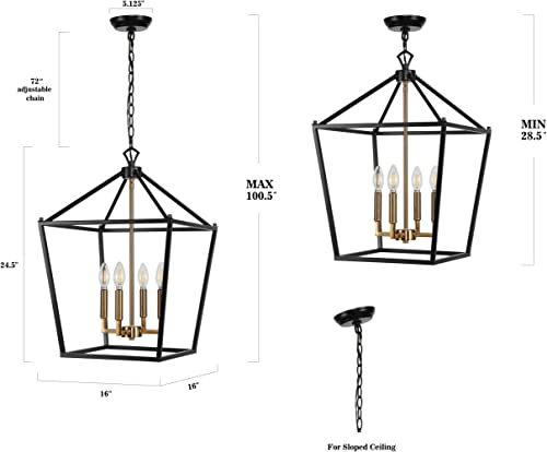JONATHAN Y JYL7436A Pagoda Lantern Dimmable Adjustable Metal LED Pendant Classic Traditional Farmhouse Dining Room Living Room Kitchen Foyer Bedroom Hallway, 12 in, Oil Rubbed Bronze
