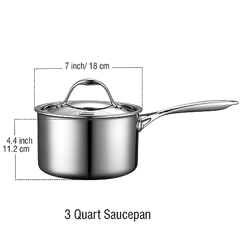 Cooks Standard Multi-Ply Clad Saucepan, 3-Quart, Silver