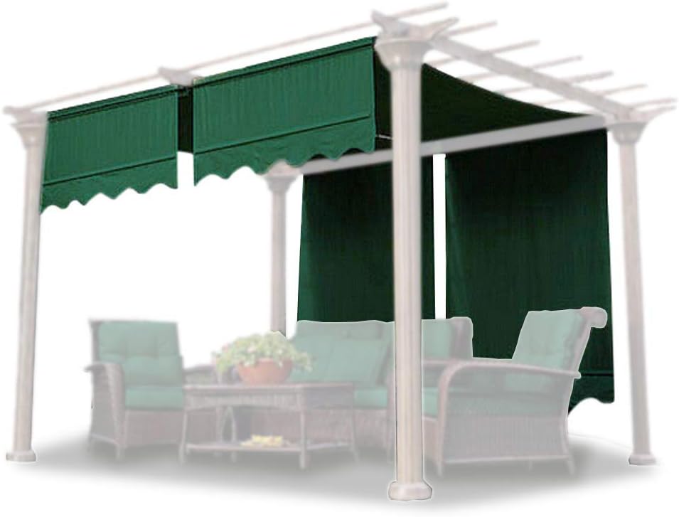 Yescom 2 Pcs 15.5x4 Ft Canopy Cover Replacement with Valance for Pergola Structure Green