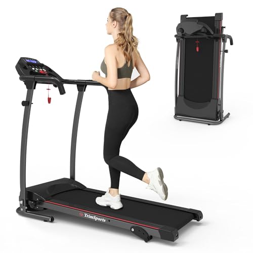 Portable Foldable Treadmill with Incline for Running and Walking, Treadmill with LCD Monitor, Fitness Exercise Machine for Home & Office, 220 lbs Weight Capacity