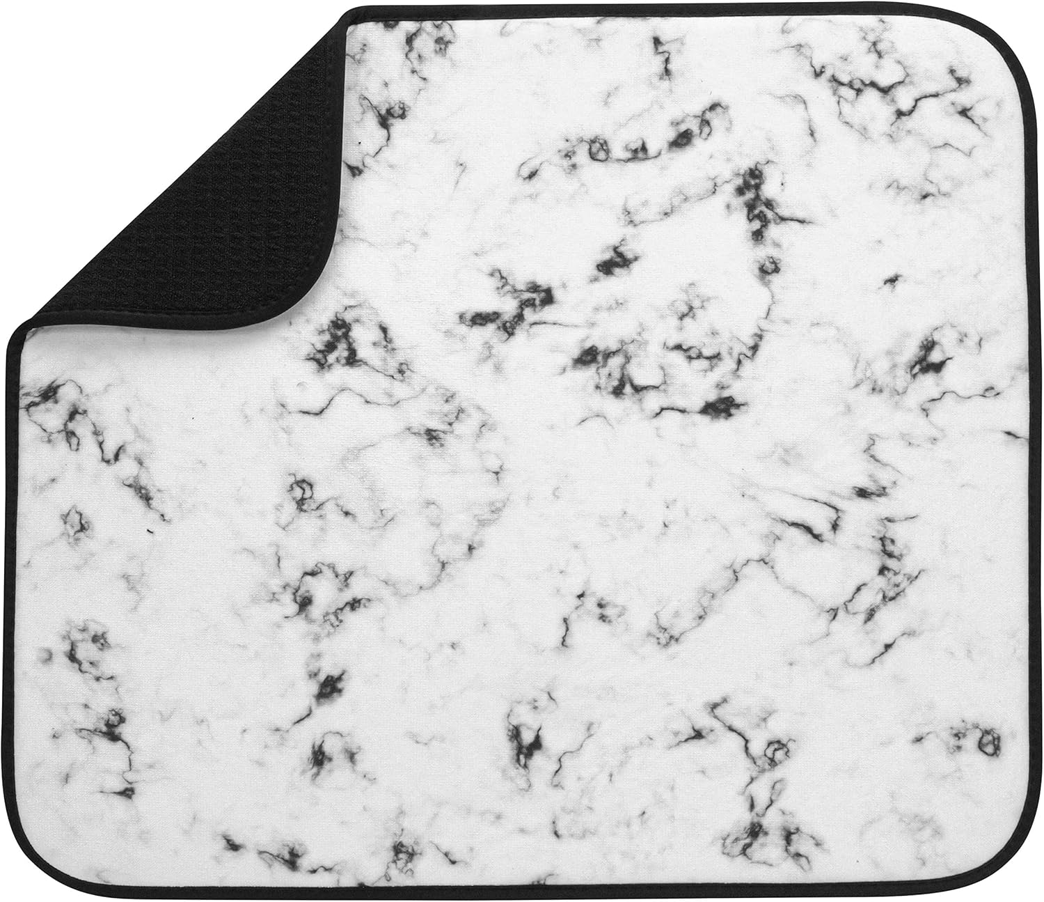 S&T INC. Dish Drying Mat for Kitchen, Absorbent, Reversible Microfiber Dish Mat, 16 Inch x 18 Inch, Bright Marble