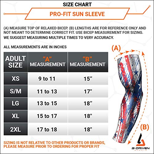 Compression Arm Sleeves For Sun Protection UPF 50+ - Sports Sleeve For Baseball Basketball Football