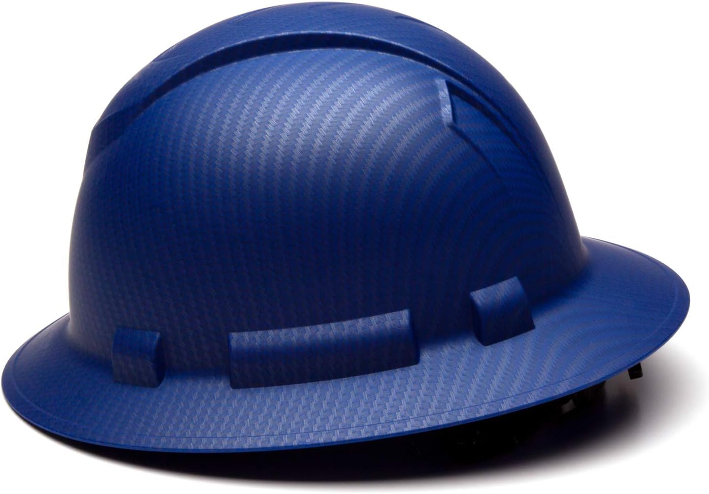 Pyramex Ridgeline Full Brim Hard Hat 4 Point Ratchet Matte Blue Pattern